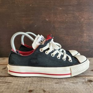 Converse All Star Double Tongue Sneakers CTAS Black Red Shoes Women's Size 7